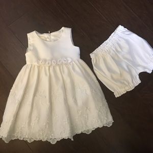 White toddler (24 mos) dress with bloomers.